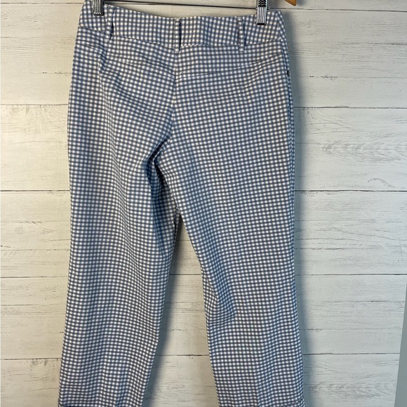 Anthropologie Sitwell Capri Checkered Pants Mid Rise Stretchy Straight Leg Sz 4 - Picture 8 of 10